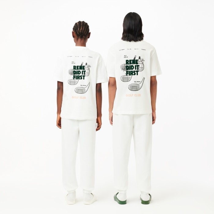 спортивные брюки  унисекс от бренда lacoste вид слева