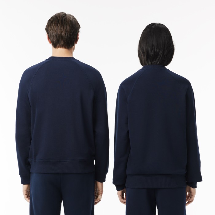 свитшот  unesex с флисом от бренда lacoste вид слева