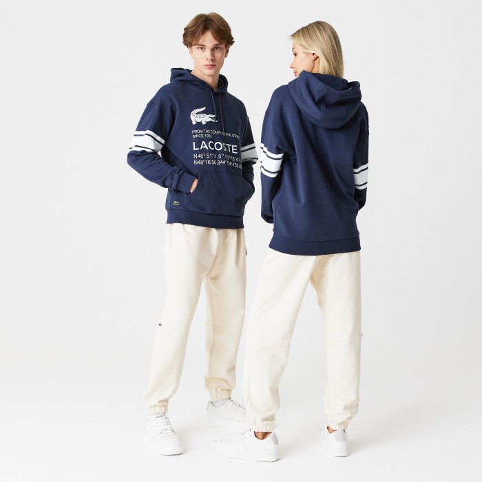 толстовка - худи  оверсайз унисекс от бренда lacoste вид слева