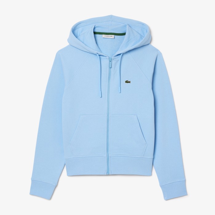 женская флисовая толстовка  с капюшоном на молнии из франции вид сбоку