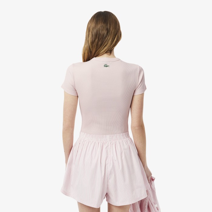женская хлопковая футболка  urban от бренда lacoste вид слева