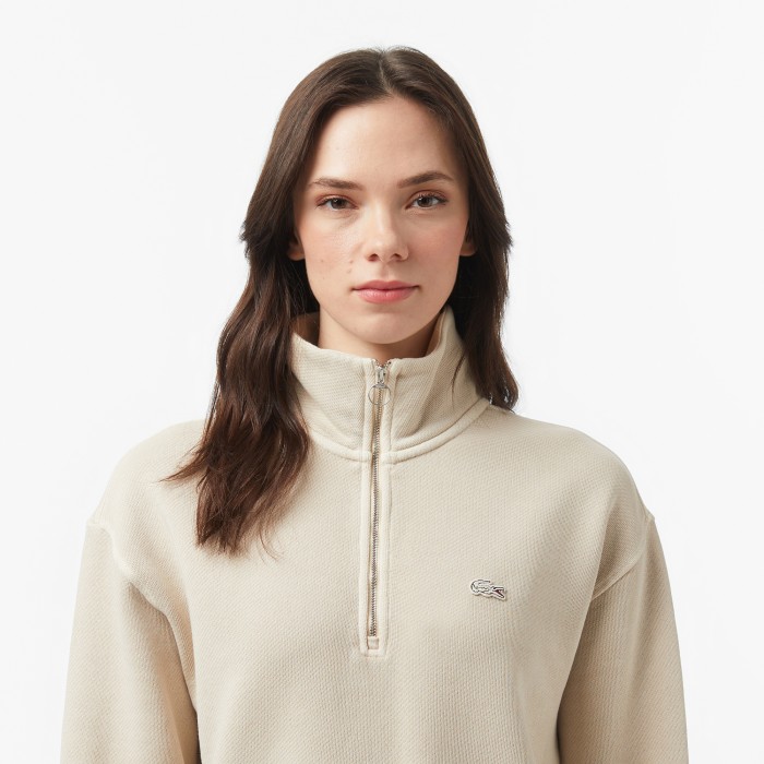 женская хлопковая толстовка  от бренда lacoste вид слева