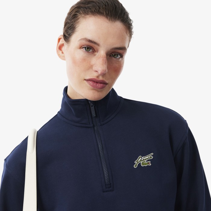 женская хлопковая толстовка  от бренда lacoste вид слева