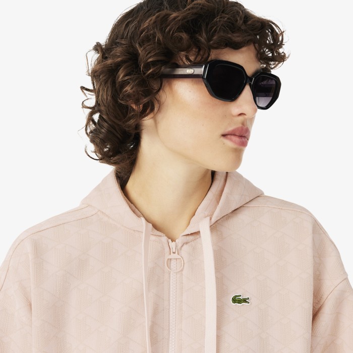 женская хлопковая толстовка  от бренда lacoste вид слева