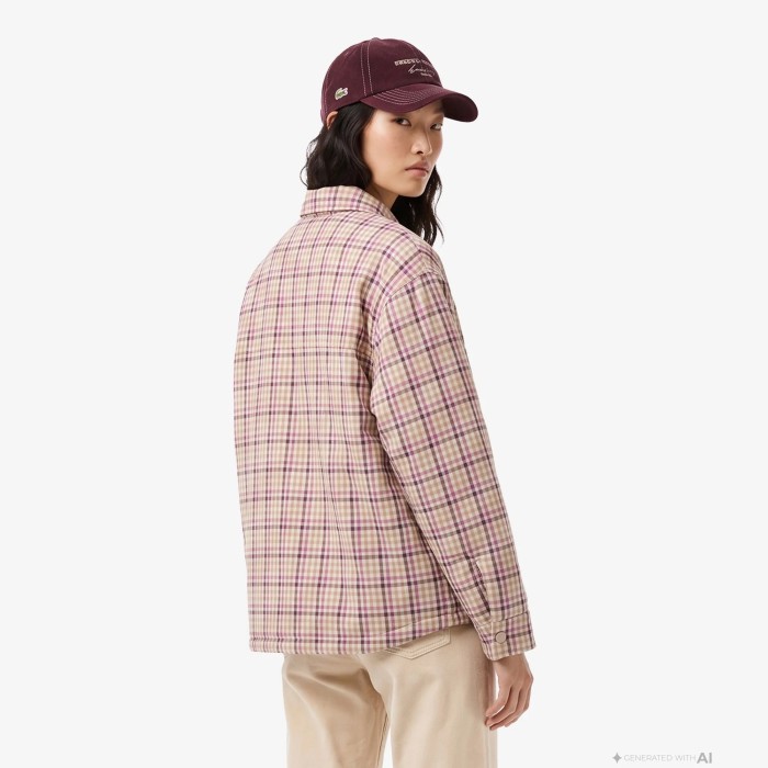 женская рубашка  от бренда lacoste вид слева