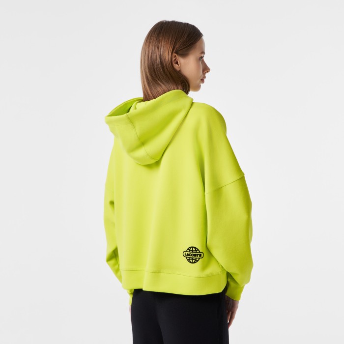 женская толстовка  branded print hoodie от бренда lacoste вид слева