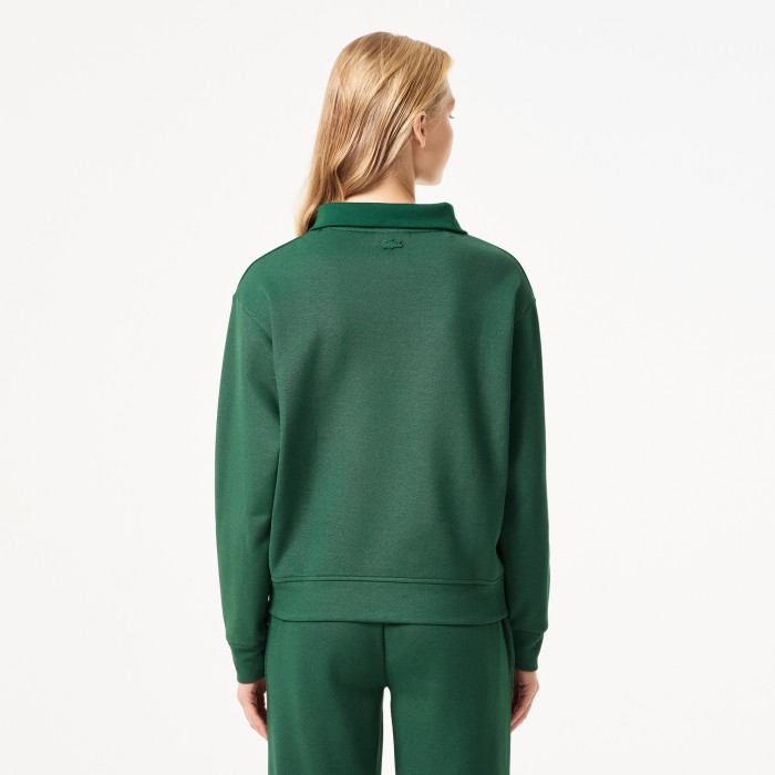женская толстовка  стандартного кроя на молнии от бренда lacoste вид слева
