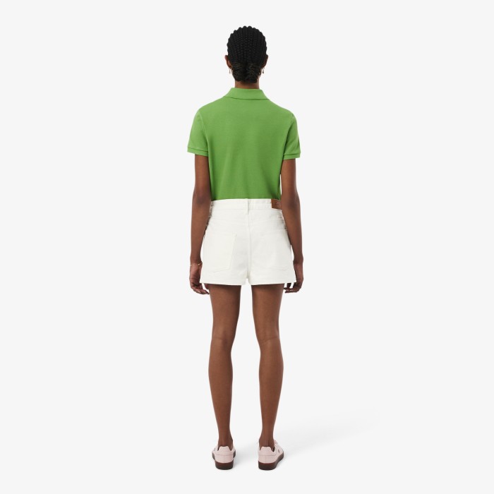 женские джинсовые короткие шорты  от бренда lacoste вид слева