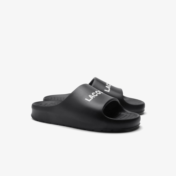 женские сланцы  serve slide 2.0 124 1 cfa от бренда lacoste вид слева