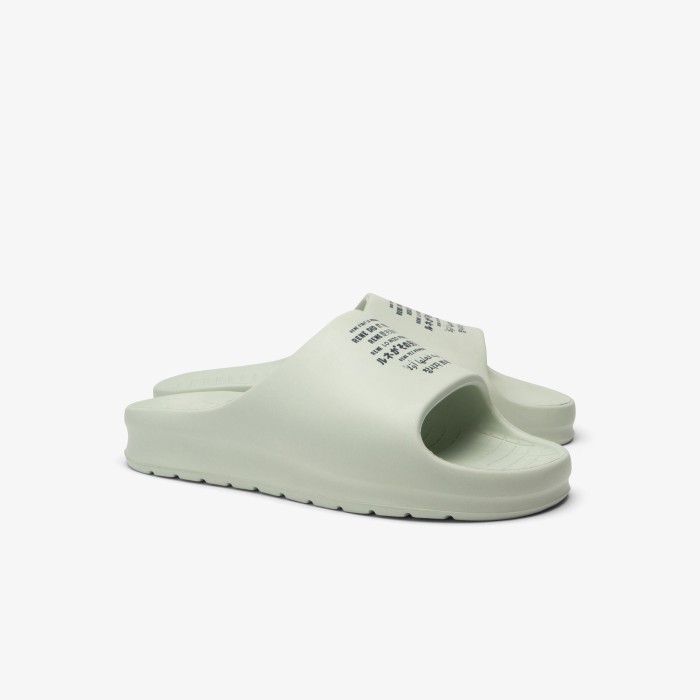 женские сланцы  serve slide 2.0 124 5 cfa от бренда lacoste вид слева