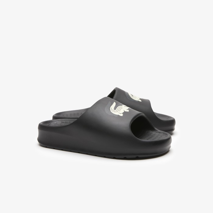 женские сланцы  serve slide 2.0 от бренда lacoste вид слева