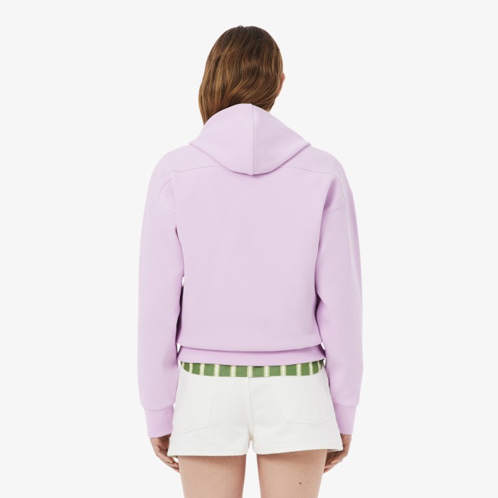 женский эластичный свитшот  из смеси органического хлопка от бренда lacoste вид слева