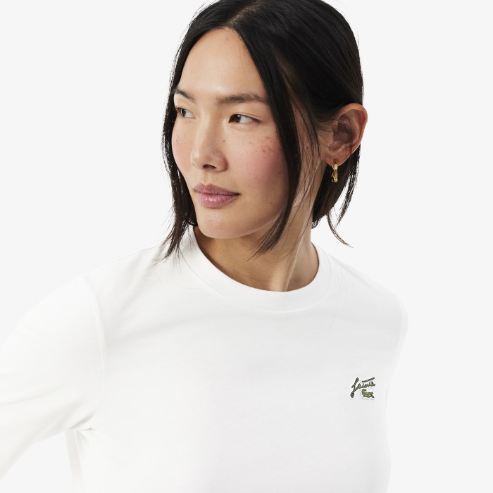 женский лонгслив  от бренда lacoste вид слева