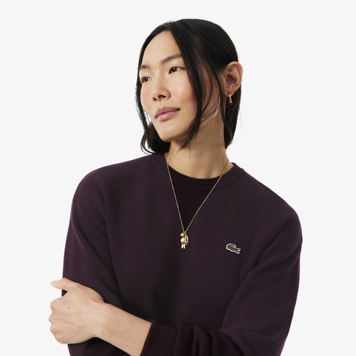 женский свитер  из шерсти от бренда lacoste вид слева