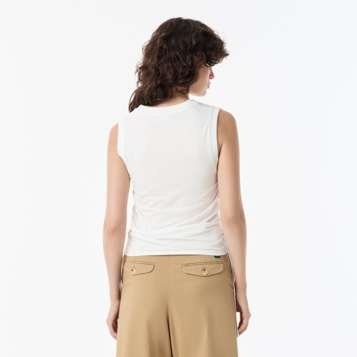 женский топ  из эластичного хлопка от бренда lacoste вид слева