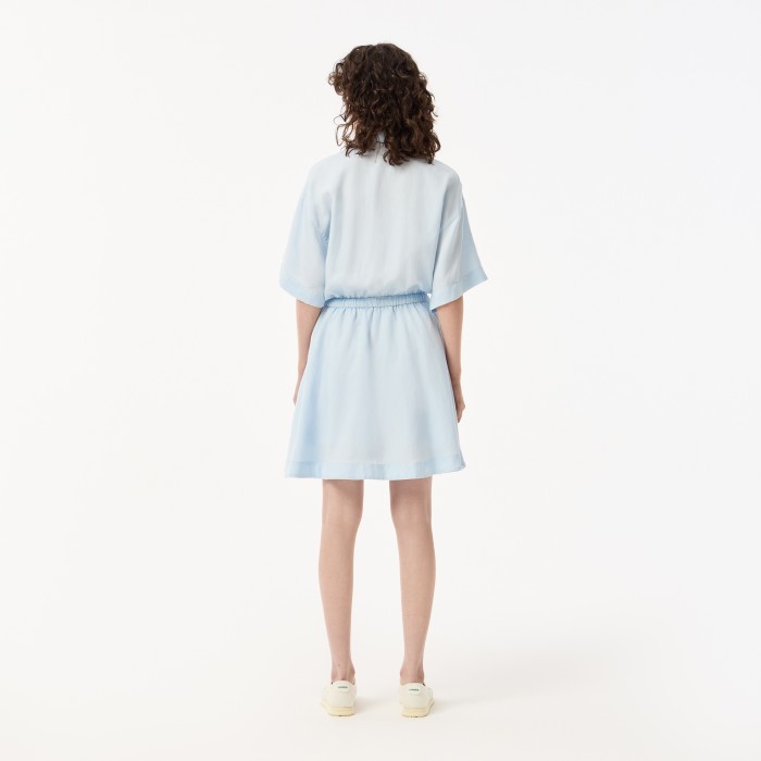 женское платье  из эластичного хлопка от бренда lacoste вид слева