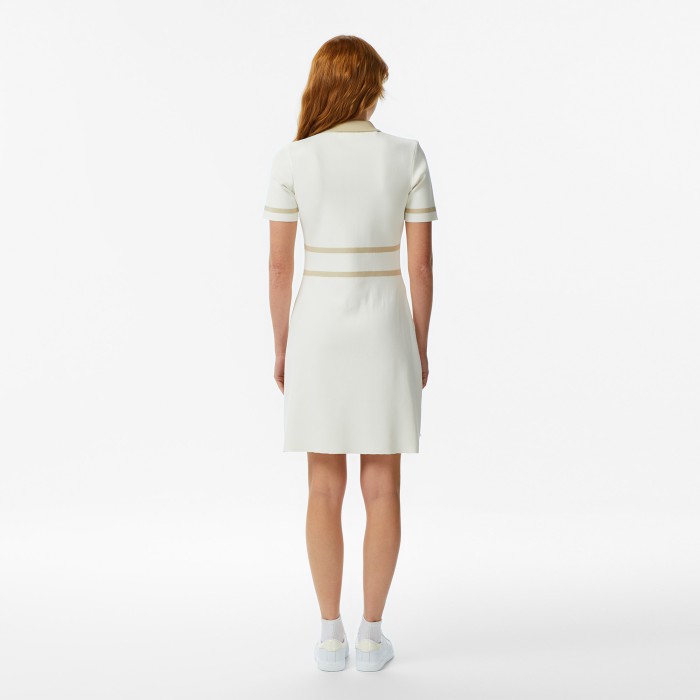 женское платье  с короткими рукавами и молнией от бренда lacoste вид слева