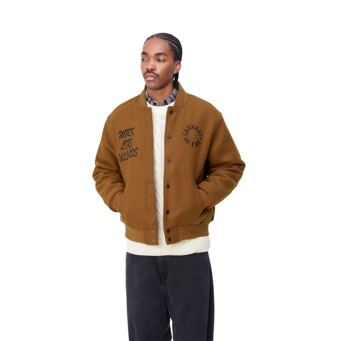 бомбер work varsity bomber CTI032435DEEPHBROWN фотография