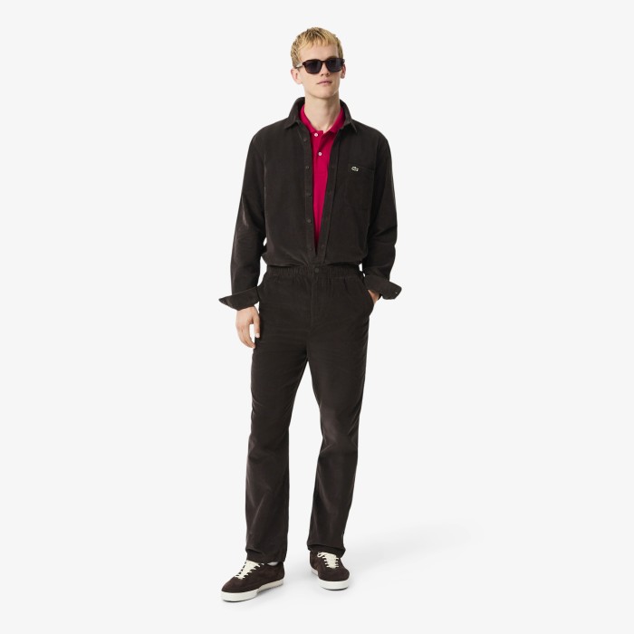 брюки мужские вельветовые брюки lacoste стандартного кроя HH5120SKB фотография