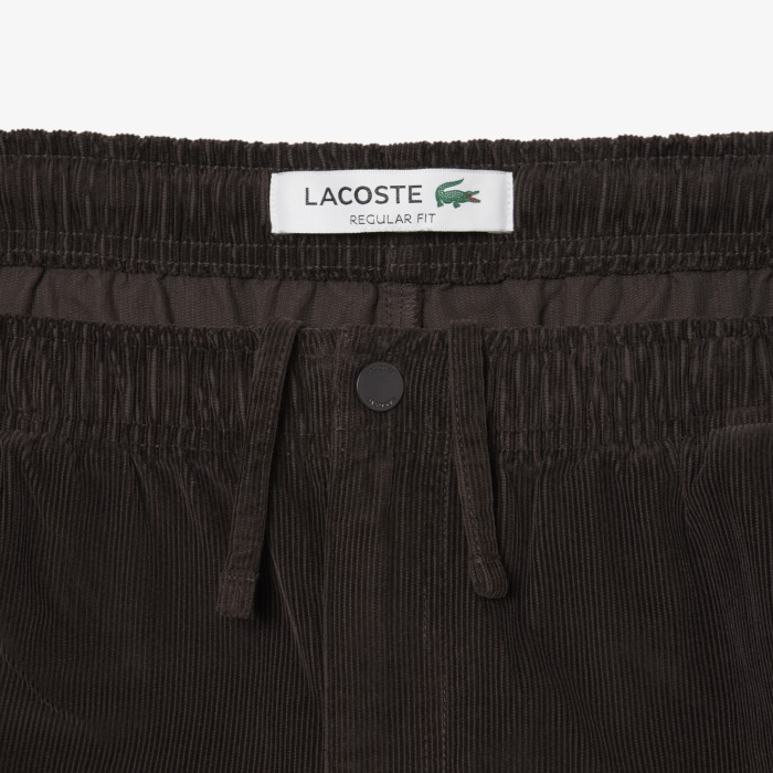 брюки мужские вельветовые брюки lacoste стандартного кроя - качественный продукт вид сбоку
