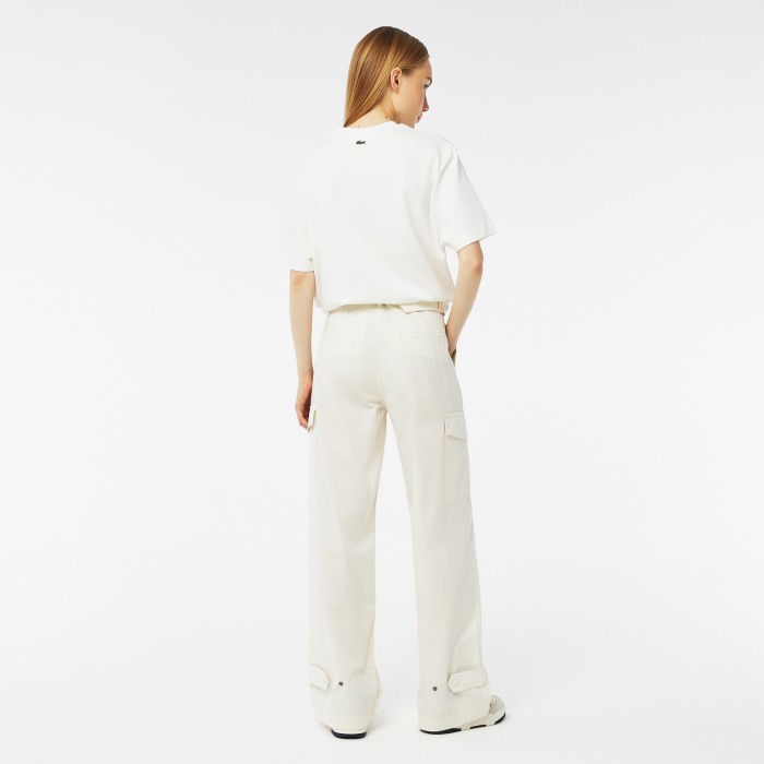 брюки женские хлопковые брюки-карго lacoste от бренда lacoste вид слева