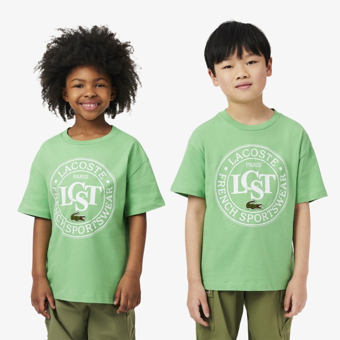 футболка детская футболка lacoste из хлопка с принтом TJ2463TTF фотография