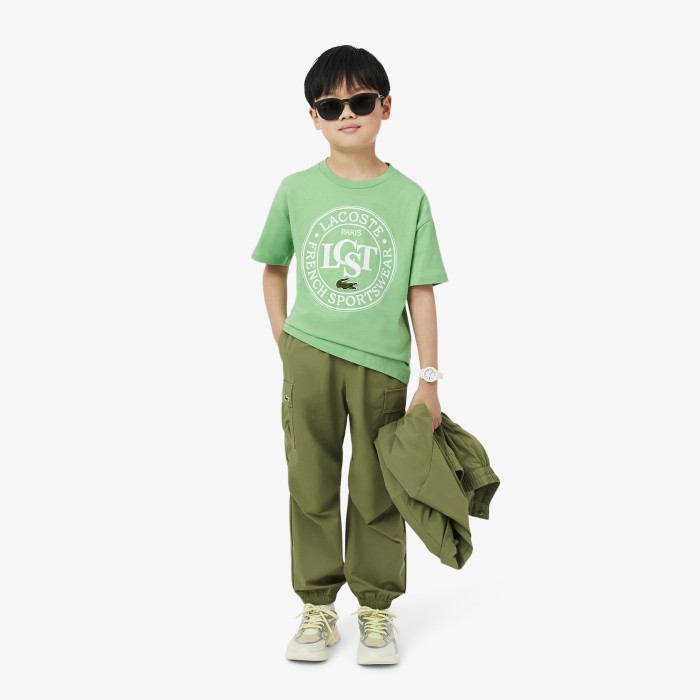 футболка детская футболка lacoste из хлопка с принтом по цене 4186 руб вид справа