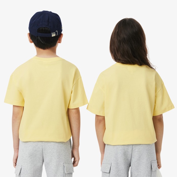 футболка детская футболка lacoste из хлопка с принтом от бренда lacoste вид слева