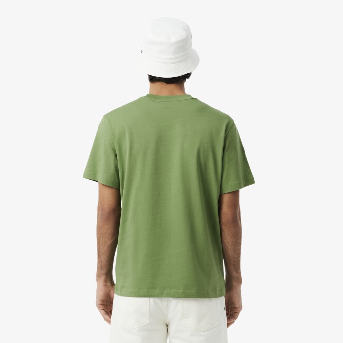 футболка мужская хлопковая футболка lacoste с коротким рукавом от бренда lacoste вид слева