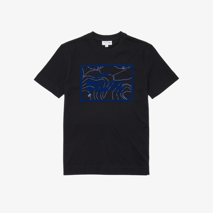 футболка мужская хлопковая футболка lacoste стандартного кроя - качественный продукт вид сбоку