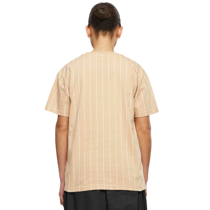 футболка small signature star pinstripe os tee от бренда karl kani вид слева