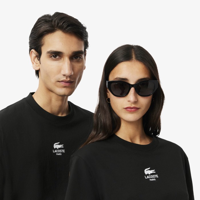 футболка t-shirt от бренда lacoste вид слева