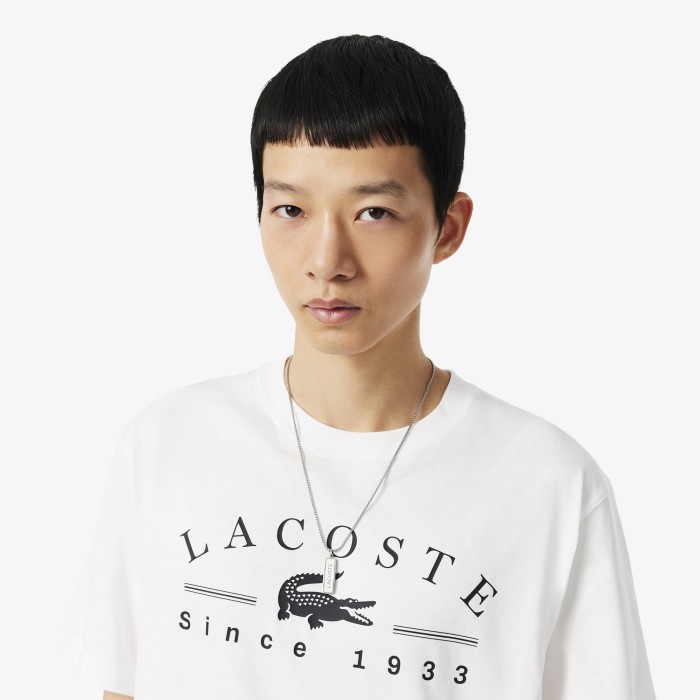 футболка t-shirt от бренда lacoste вид слева