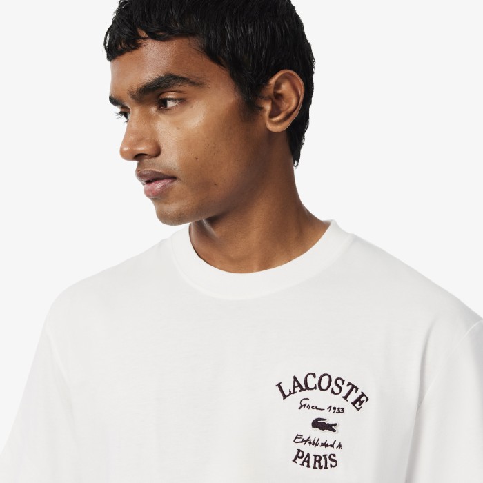 футболка t-shirt от бренда lacoste вид слева