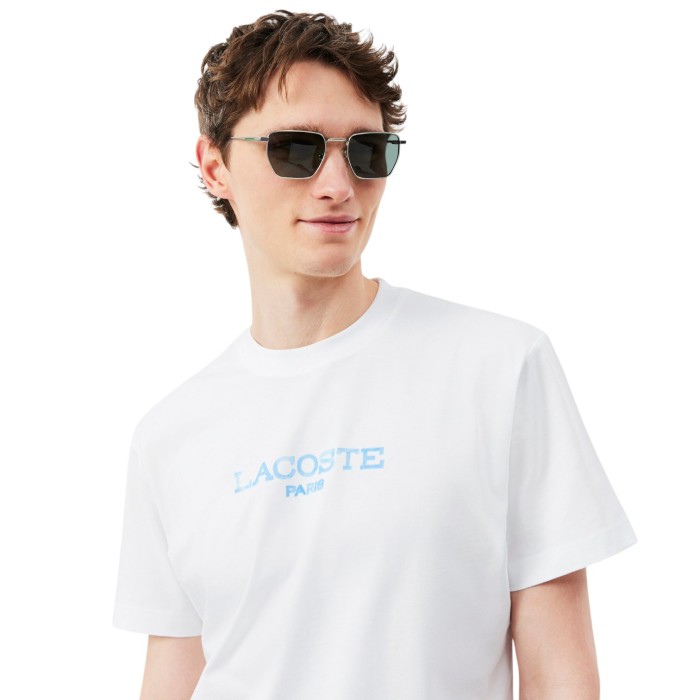 футболка t-shirt от бренда lacoste вид слева