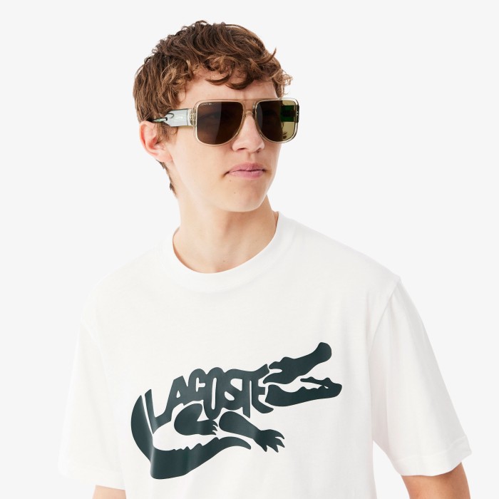 футболка t-shirt от бренда lacoste вид слева