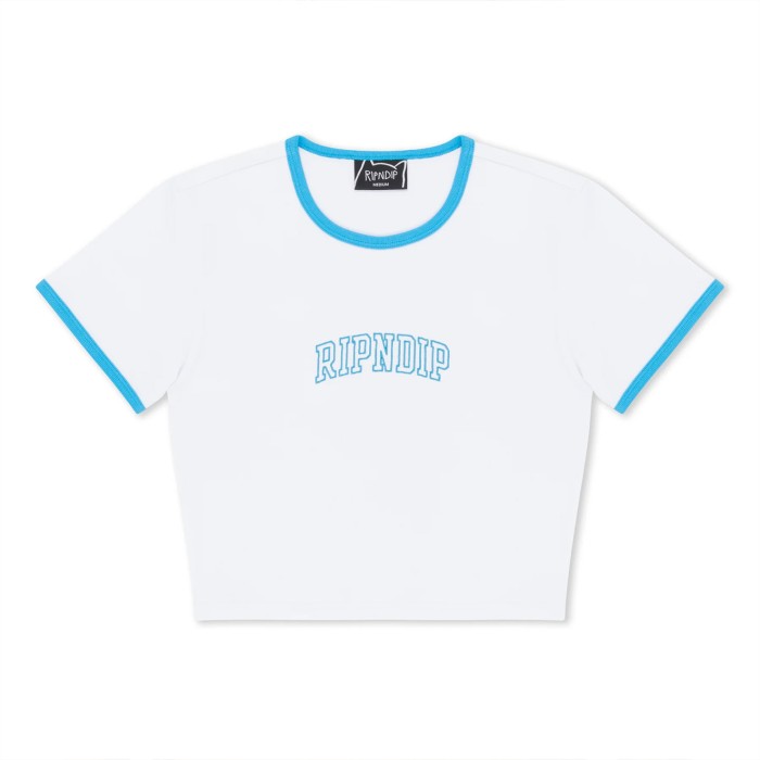 футболка team spirit cropped ringer tee RNDWOM47WHT фотография