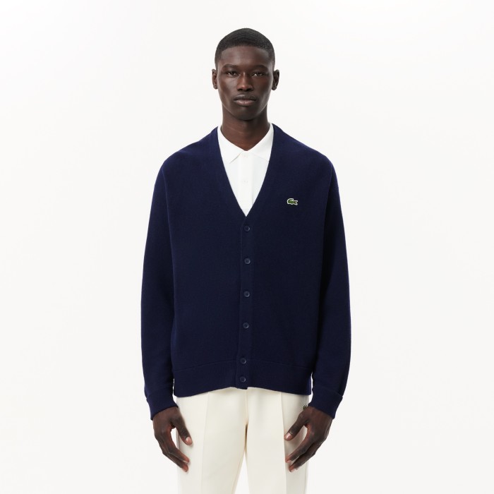 кардиган мужской шерстяной кардиган lacoste свободного кроя AH0397166 фотография