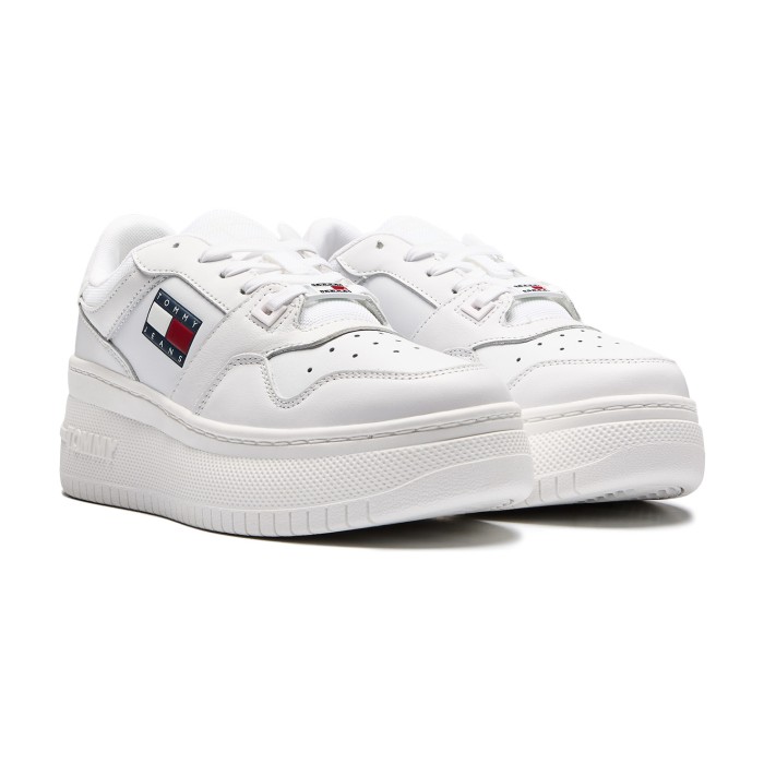 кроссовки retro leather basket от бренда tommy jeans вид слева