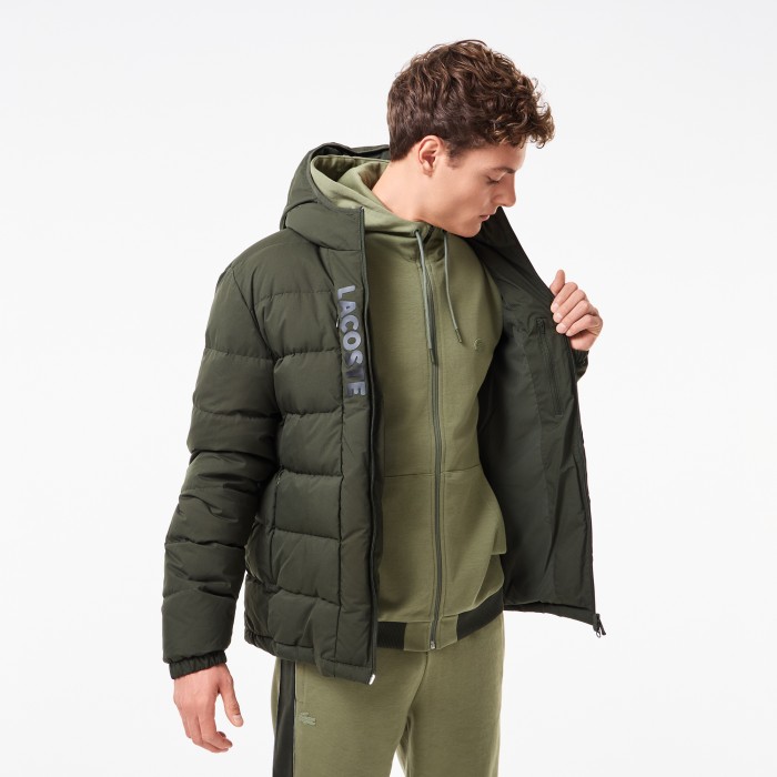 куртка мужская куртка-бомбер lacoste на молнии из хлопка - качественный продукт вид сбоку