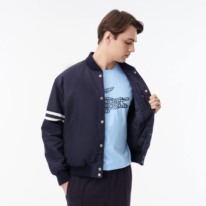 куртка мужская куртка-бомбер lacoste из проверенных материалов спереди