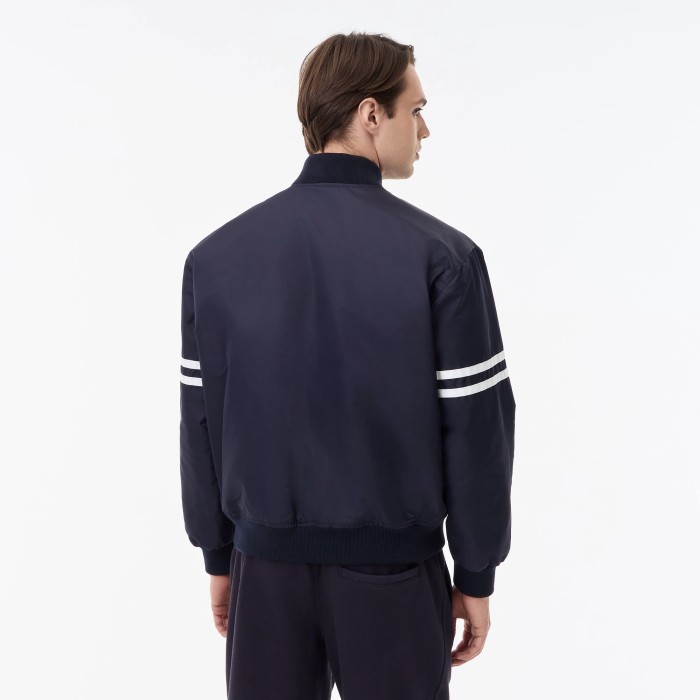 куртка мужская куртка-бомбер lacoste классического стиля с лицевой стороны