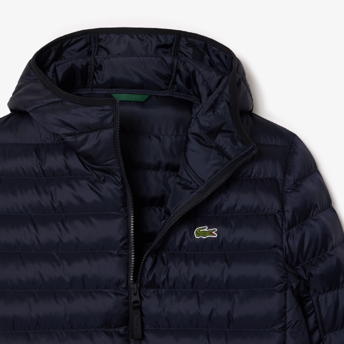 куртка мужская стеганная куртка lacoste с капюшоном для взрослого возраста с изнаночной стороны