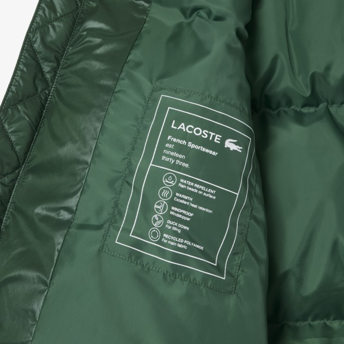 куртка мужская водоотталкивающая пуховая куртка lacoste из проверенных материалов спереди