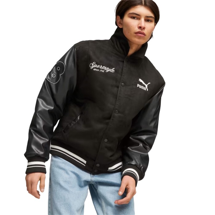куртка puma team varsity jacket puma black PM62178801 фотография
