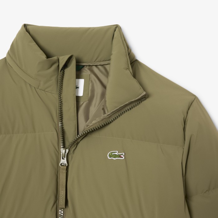 куртка водоотталкивающая пуховая куртка lacoste с капюшоном - качественный продукт вид сбоку