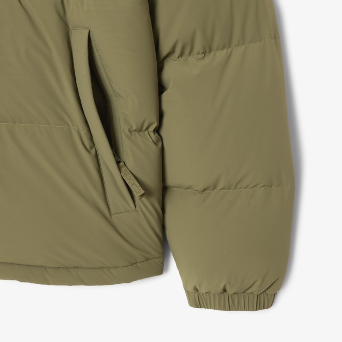 куртка водоотталкивающая пуховая куртка lacoste с капюшоном из проверенных материалов спереди
