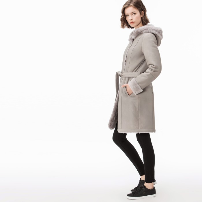 куртка женская кожаная куртка lacoste от бренда lacoste вид слева