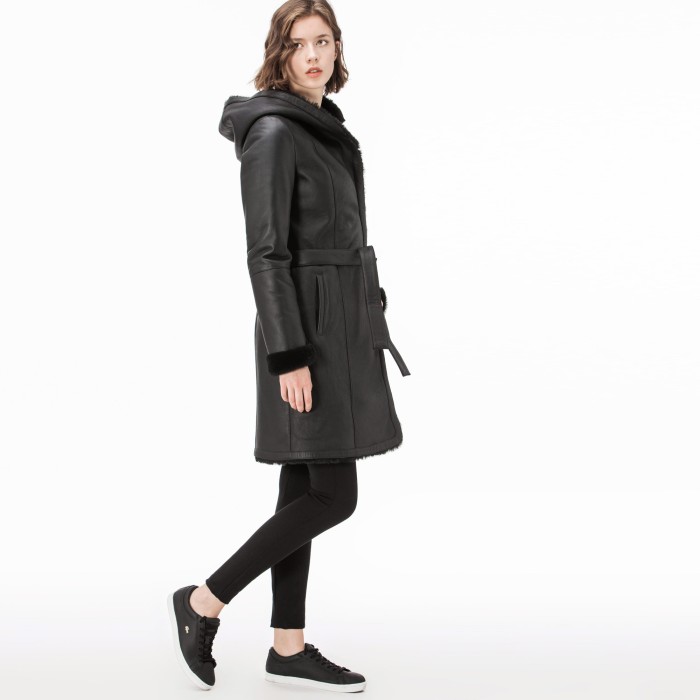 куртка женская кожаная куртка lacoste от бренда lacoste вид слева