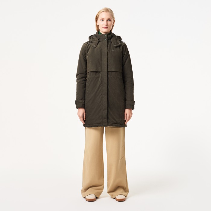 куртка женская парка lacoste свободного кроя с капюшоном BF2512L7A фотография
